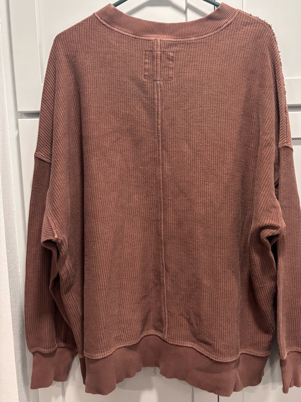 aerie Big Hug Crew Neck Waffle Sweatshirt Size L